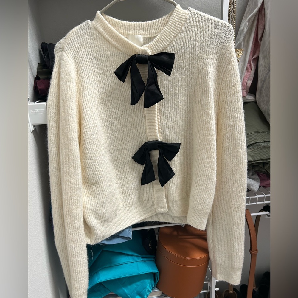 H&M bow cardigan